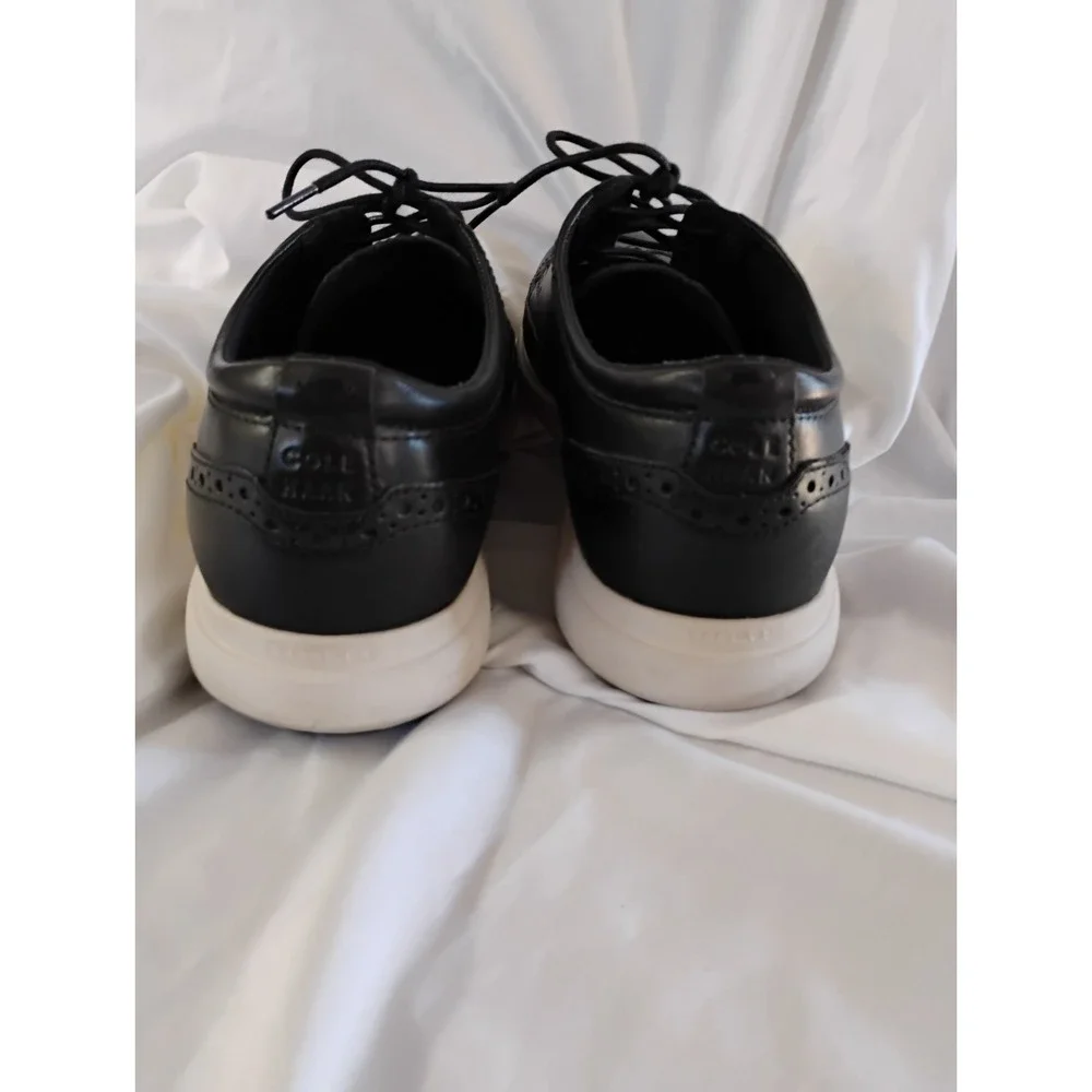 Cole Haan Grand Stitchlite Mens Size 10.5 Wingtip Oxford Shoes Black Ivory